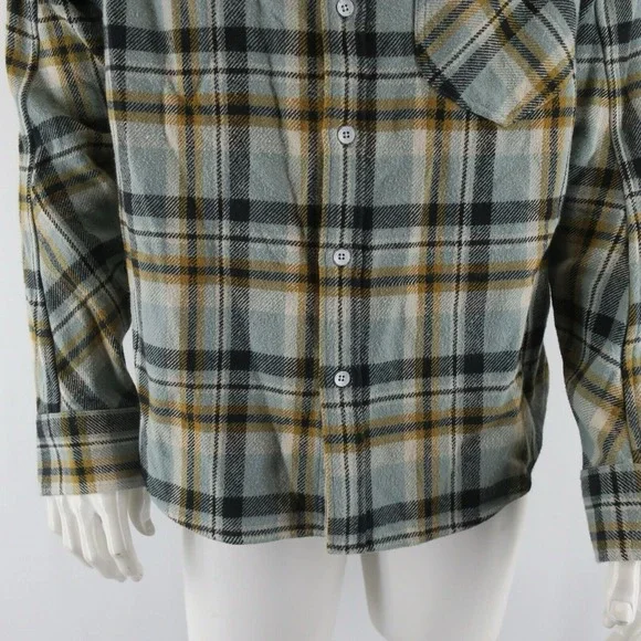 rag & bone Engineered Button Up Flannel Shirt Mens M Green Plaid Retail $350